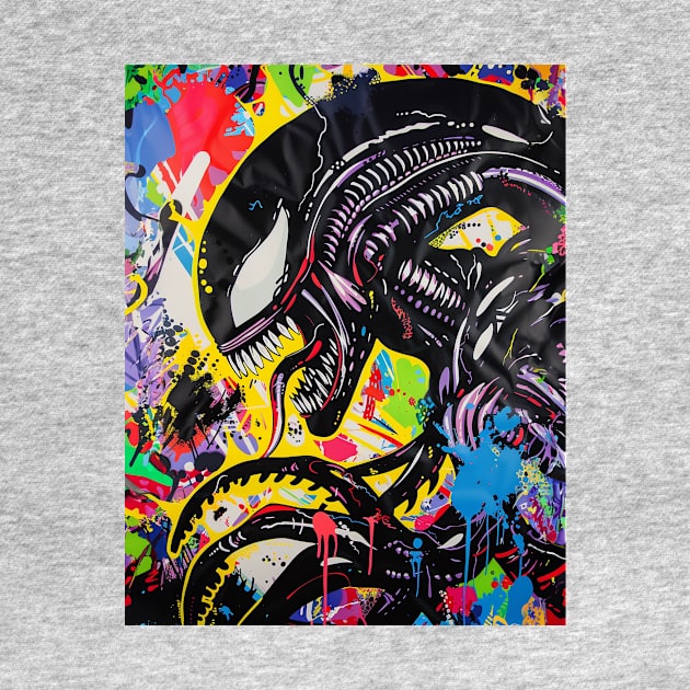 Venomous Alien Being Street Art by TeeTrendz